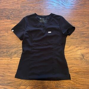 NWOT FIGS Women's Black Scrub Top - Classic V-Neck